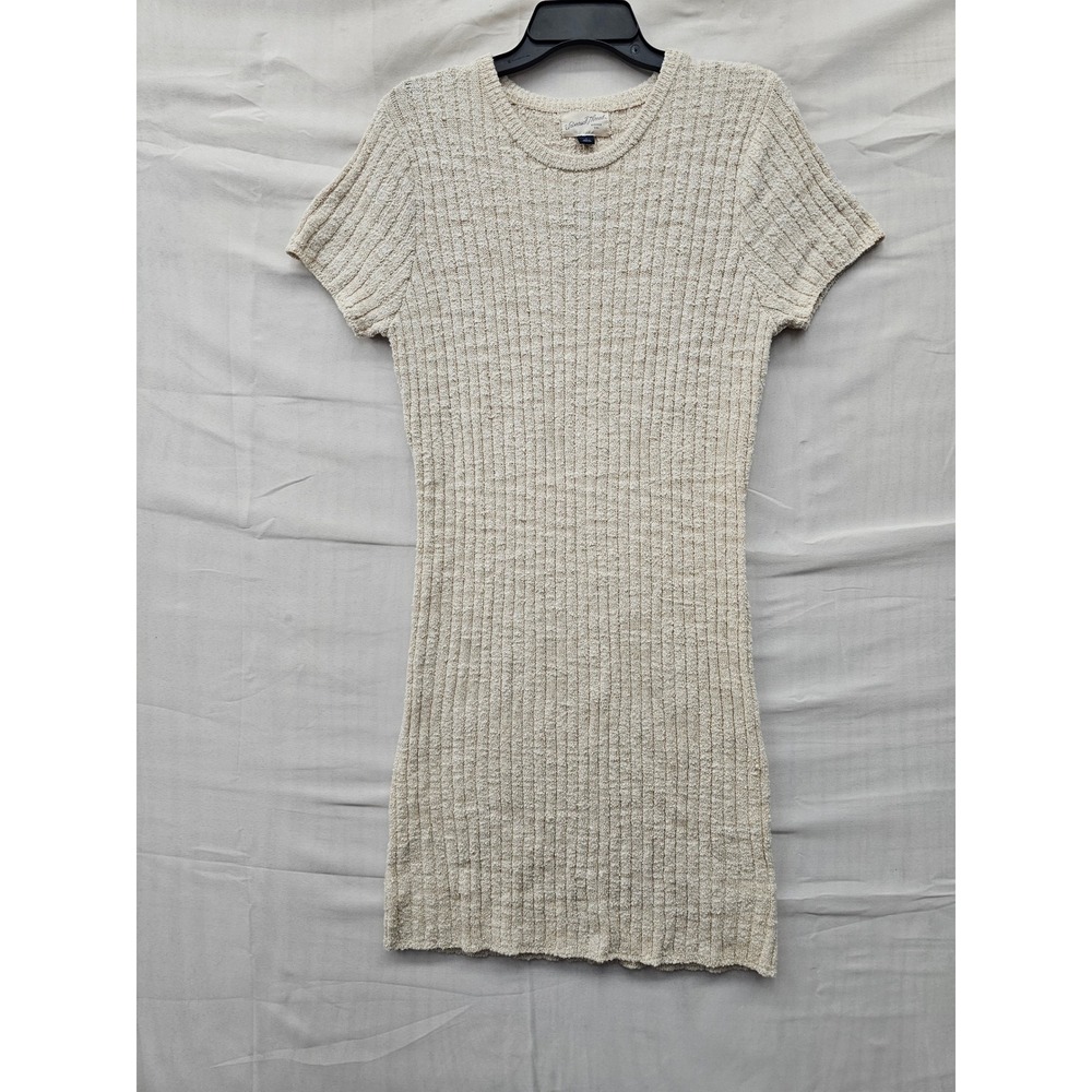 Universal Thread Womens Ribbed Knit Mini Dress Oatmeal Cotton Size Large